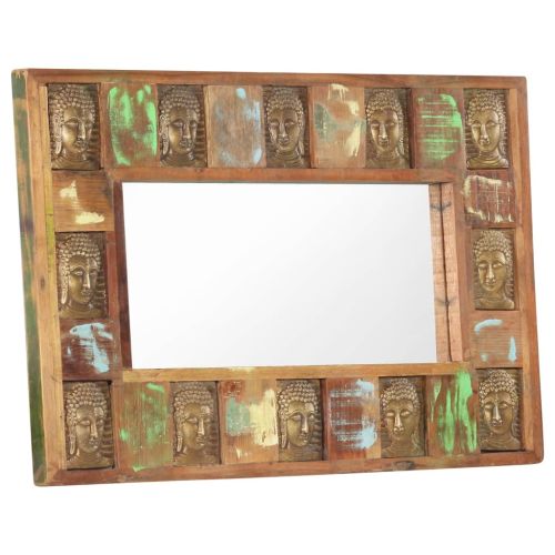 Огледало с рамка Буда, 80х50 см, регенерирано дърво масив