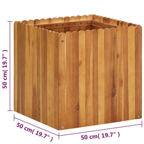 Градинска повдигната леха, 50x50x50 см, акациево дърво масив