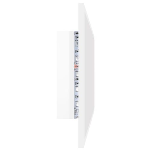 LED огледало за баня, бял гланц, 90x8,5x37 см, акрил