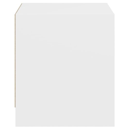 Нощно шкафче със стъклена врата бяло 35x37x42 см