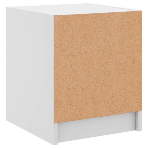 Нощно шкафче със стъклена врата бяло 35x37x42 см