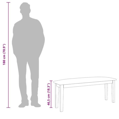 Пейка 110 cm Бяла масивна дървесина Гума