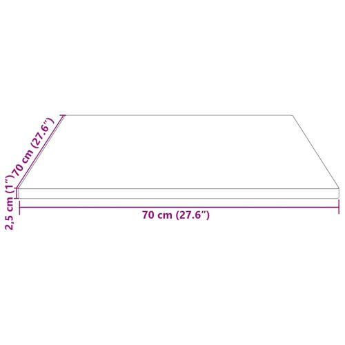 Плот за маса 70x70x2,5 см, масивна дървесина, бор, квадратен