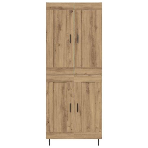 Висок шкаф 2 pcs Дъб Инженерно дърво