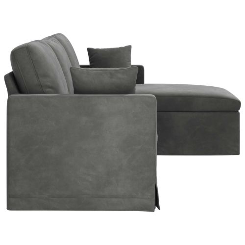 Диван Тъмен сив 228 x 134 x 80 см Кадифе