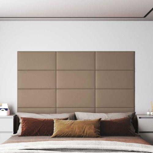 Стенно табло за легло 12 pcs Капучино 60 x 30 cm текстил