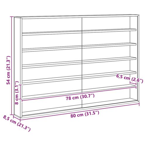 Стена дисплей кутия с рафт Бежово 80 x 8,5 x 54 см Шперплат