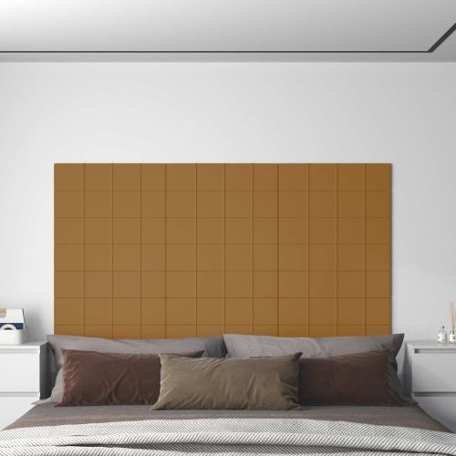 Стенно табло за легло 12 pcs Кафяво 60 x 15 cm Кадифе