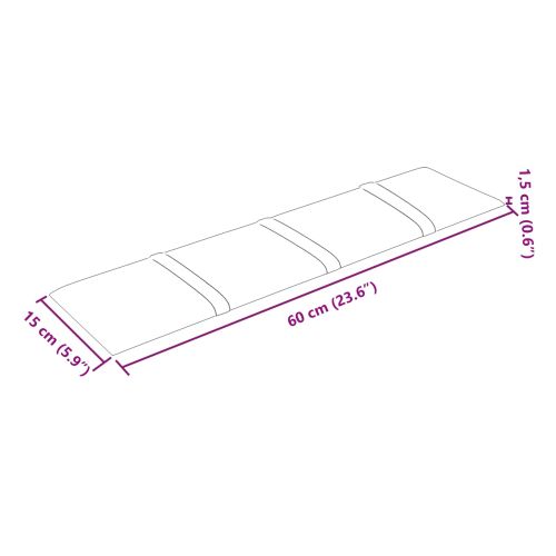 Стенно табло за легло 12 pcs Кафяво 60 x 15 cm Кадифе