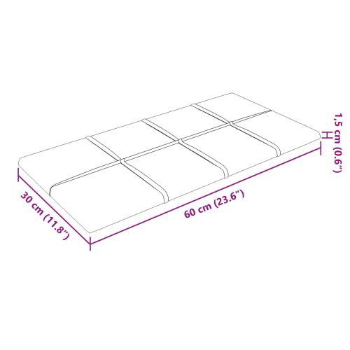 Стенно табло за легло 12 pcs Жълто 60 x 30 cm Кадифе