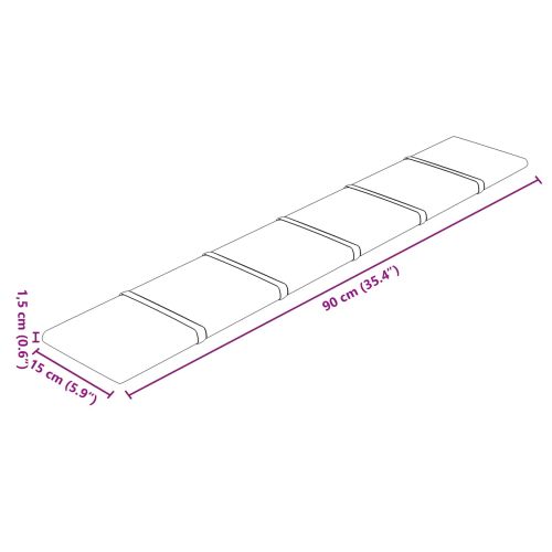 Стенно табло за легло 12 pcs Розово 90 x 15 cm Кадифе