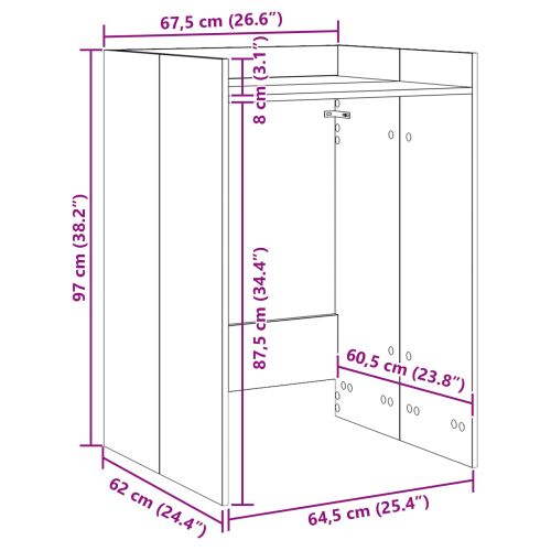 Шкаф за пералня Сонома 67,5 x 62 x 97 см Инженерно дърво