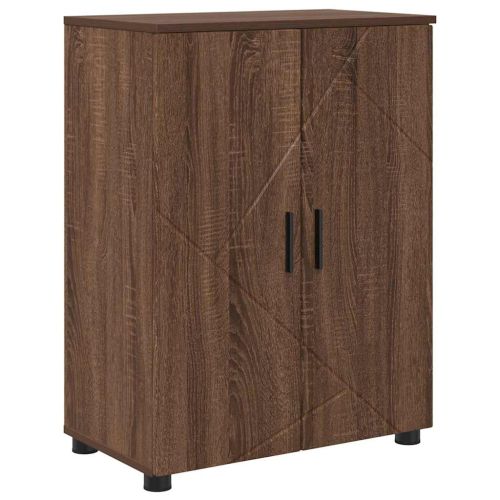 Шкаф за баня Кафяв дъб 60 x 35 x 80 см Инженерно дърво & Метал