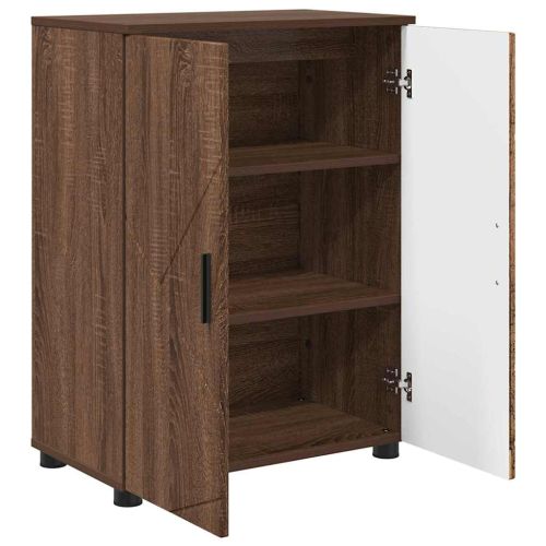 Шкаф за баня Кафяв дъб 60 x 35 x 80 см Инженерно дърво & Метал