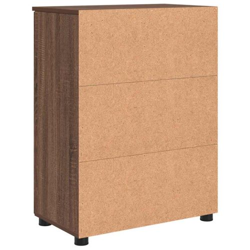 Шкаф за баня Кафяв дъб 60 x 35 x 80 см Инженерно дърво & Метал