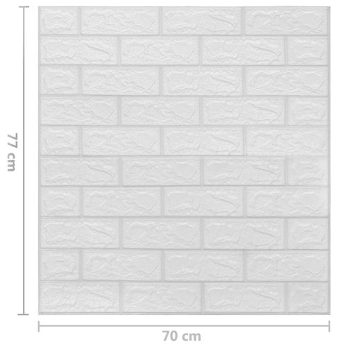 3D тапети Тухли, самозалепващи се, 10 бр, бели