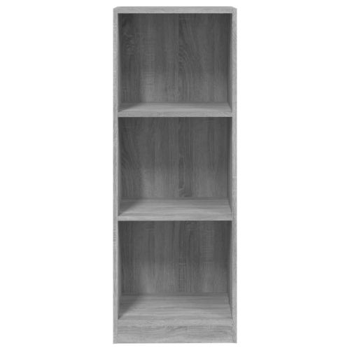 Библиотека на 3 нива, сив сонома, 40x24x109 см, инженерно дърво