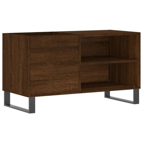 Шкаф за винилови плочи кафяв дъб 85x38x48 см инженерно дърво