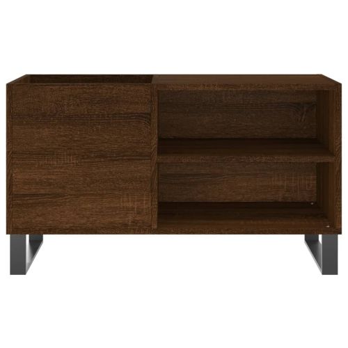 Шкаф за винилови плочи кафяв дъб 85x38x48 см инженерно дърво