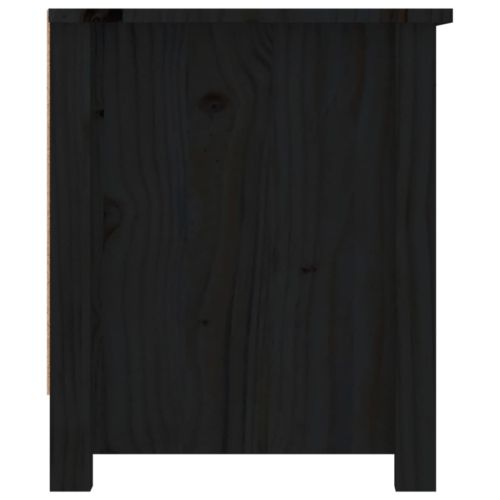 Шкаф за обувки, черен, 110x38x45,5 см, бор масив