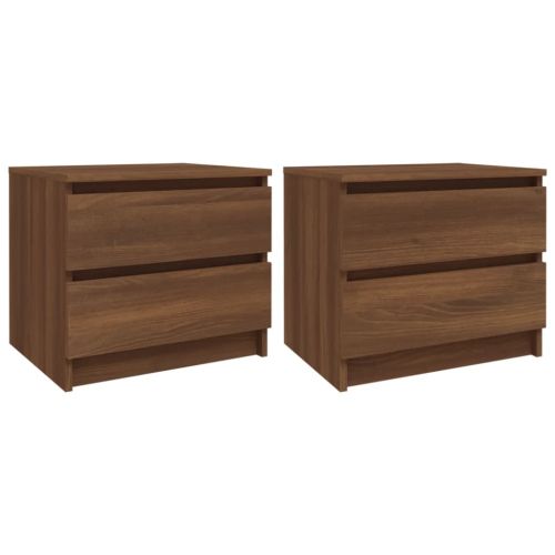 Нощни шкафчета 2 бр кафяв дъб 50x39x43,5 см инженерно дърво