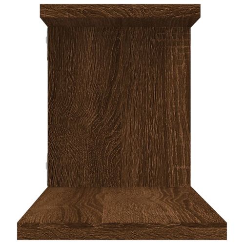 ТВ рафт стенен монтаж кафяв дъб 125x18x23 см инженерно дърво