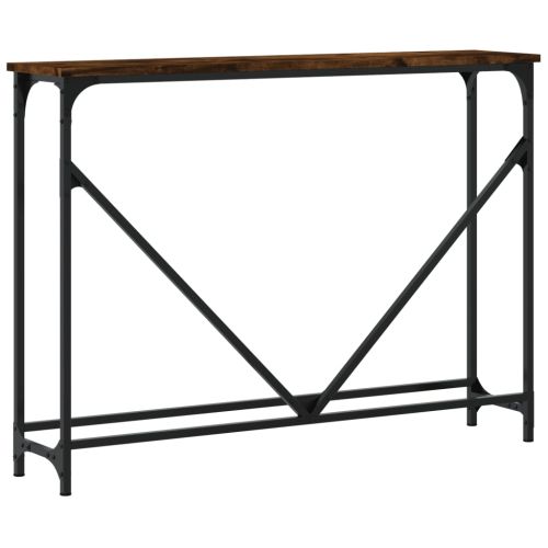 Конзолна маса, опушен дъб, 102x22,5x75 см, инженерно дърво