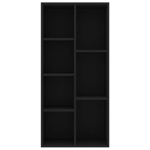 Шкаф библиотека, черен, 50x25x106 см, инженерно дърво
