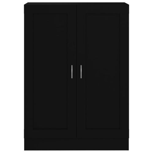 Шкаф за книги, черен, 82,5x30,5x115 см, инженерно дърво