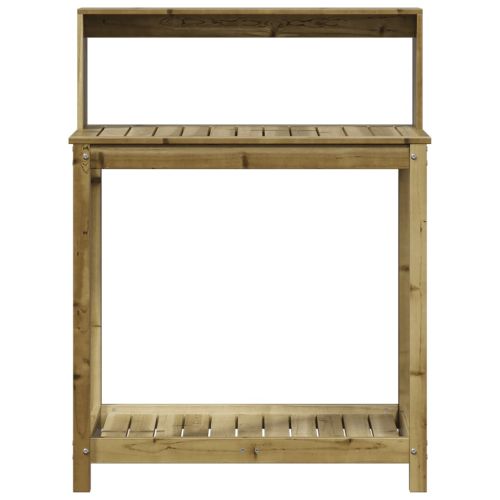 Маса за разсаждане с рафтове, 82,5x50x109,5 см, импрегниран бор