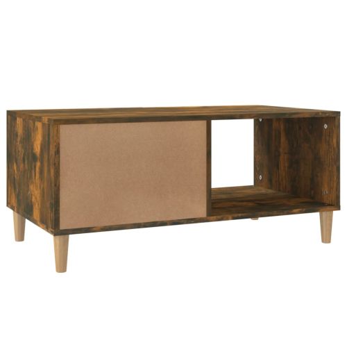 Кафе маса, опушен дъб, 89,5x50x40 см, инженерно дърво