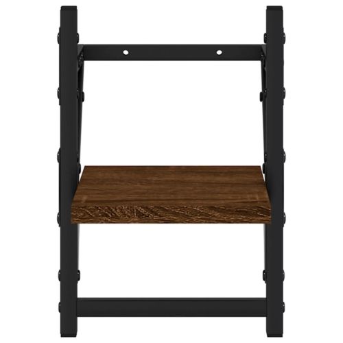 Стенни рафтове с пръти 2 бр кафяв дъб 20x25x30 см