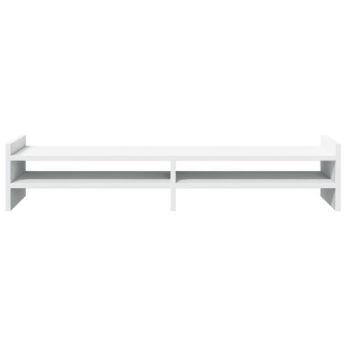 Поставка за монитор, бяла, 100x27x20 см, инженерно дърво