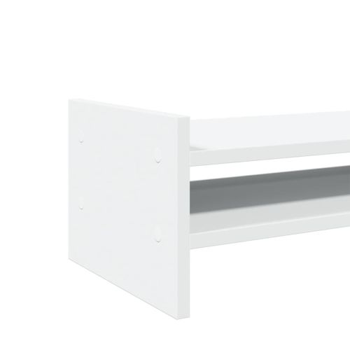 Поставка за монитор, бяла, 100x27x20 см, инженерно дърво