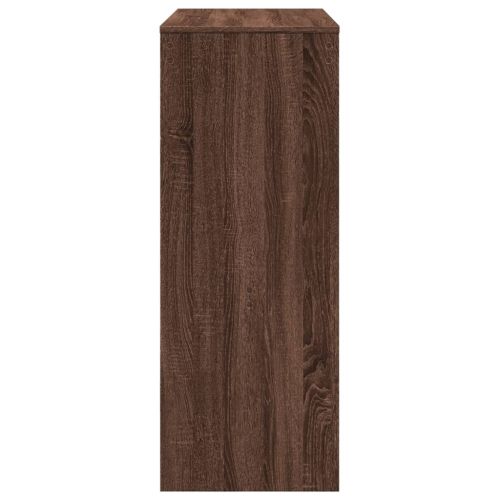 Бар маса с рафтове, кафяв дъб, 90x40x103,5 см, инженерно дърво