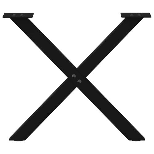 Крака за масичка за кафе, X-образни, 2 бр., черни, 60 x (42-43) см, стомана