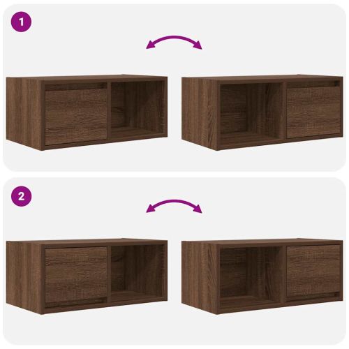 ТВ шкафове 2 бр Кафяв дъб 60x31x25,5 см инженерно дърво