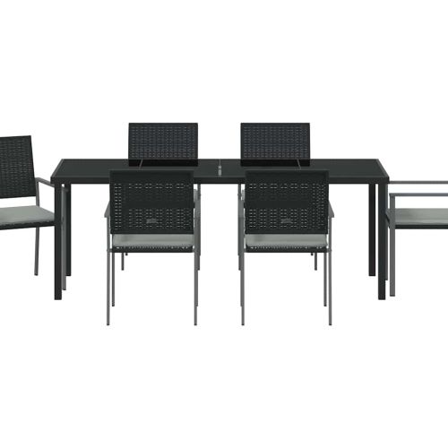 Комплект за хранене в градината 7 pcs Черен и Светло Сив