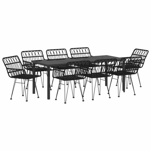 Комплект за хранене в градината 9 pcs Черно