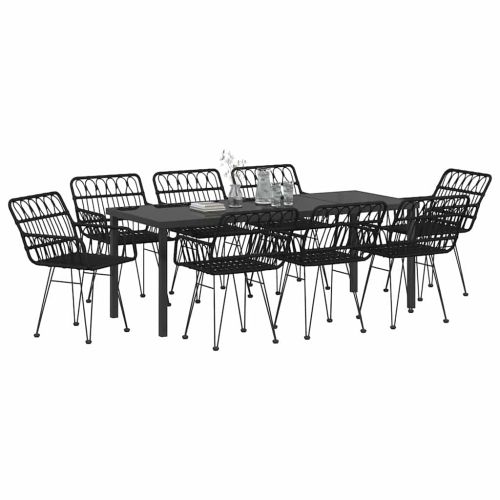 Комплект за хранене в градината 9 pcs Черно