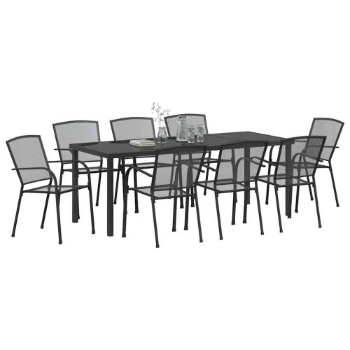 Комплект за хранене в градината 9 pcs Антрацит