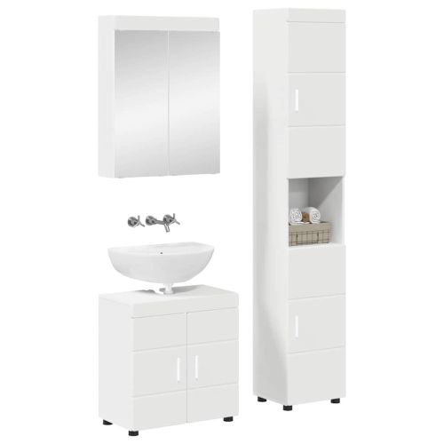 Комплект мебели за баня TULUM 3 pcs Бяло 60 x 34 x 63 см