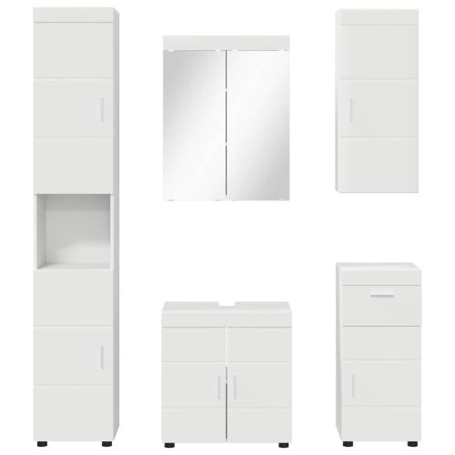 Комплект мебели за баня TULUM 5 pcs Бяло 60 x 34 x 63 см