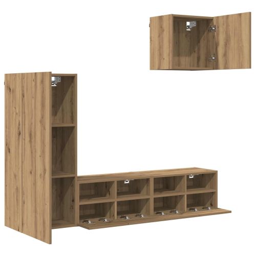 Стойки за телевизор 4 pcs Дъб Инженерно дърво
