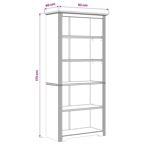 Библиотека BODO Меден кафяв 82 x 40 x 173 см Инженерно дърво
