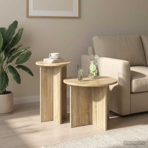 Комплект помощни маси 2 pcs Дъб сонома Инженерна дървесина