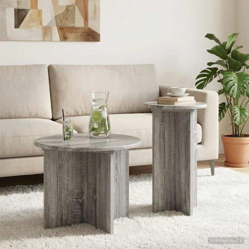Комплект помощни маси 2 pcs Сива сонома Инженерна дървесина