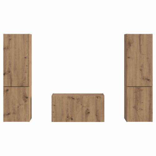 Комплект ТВ шкаф 5 pcs Дъб Инженерно дърво