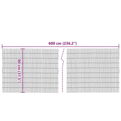 Градинска ограда 600x80 см тръстика
