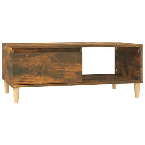 Кафе маса, опушен дъб, 90x50x36,5 см, инженерно дърво